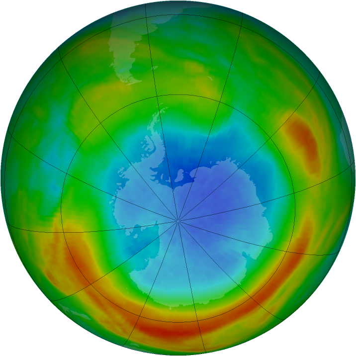 Antarctic ozone map for 01 October 1980